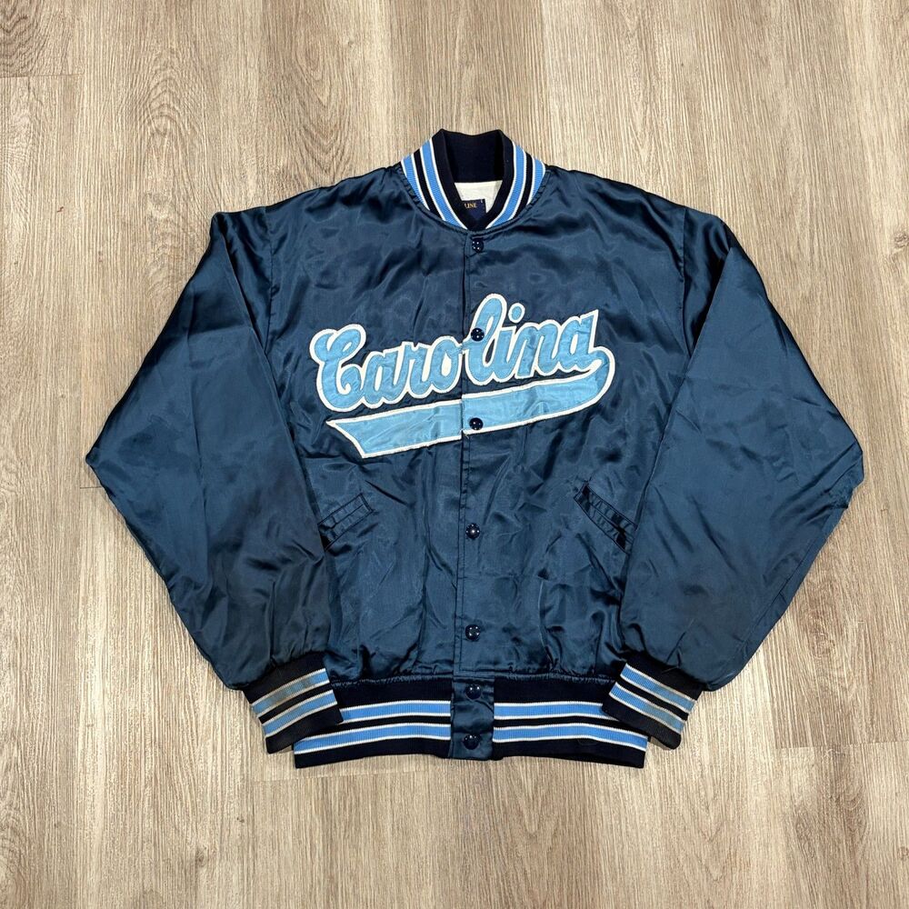 RARE Vintage 80s North Carolina Top Of The Line Satin Bomber Jacket Mens Sz M